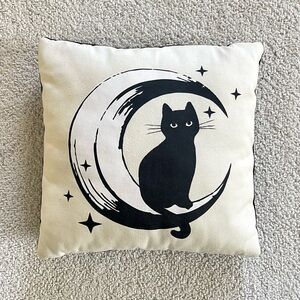Black Cat Moon Throw mini Pillow cat lover